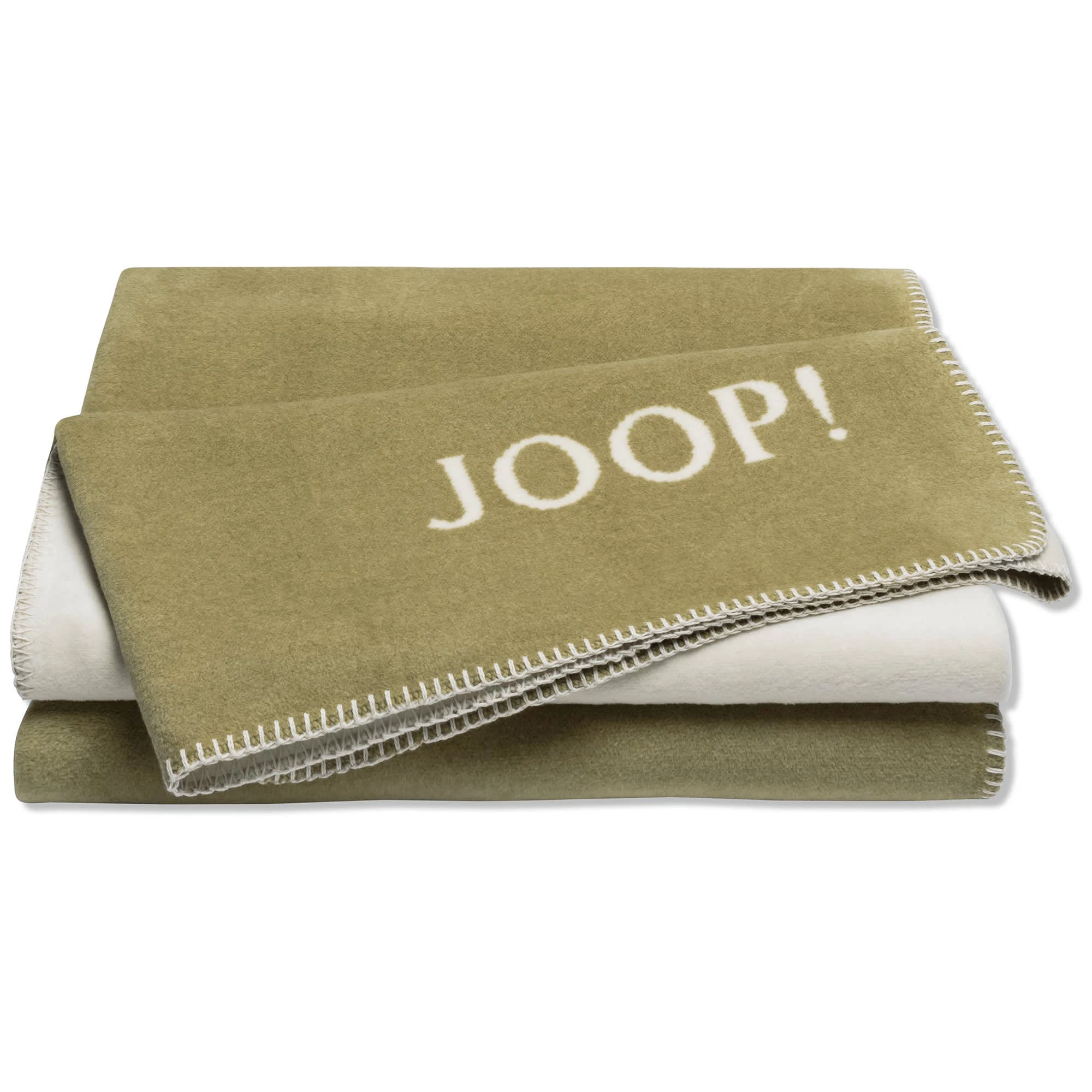 JOOP! Wohndecken Uni-Doubleface In Moos-ecru