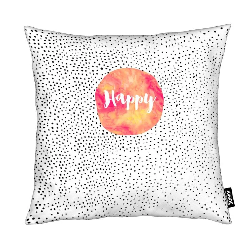 Juniqe Kissen "Happy" In Bunt