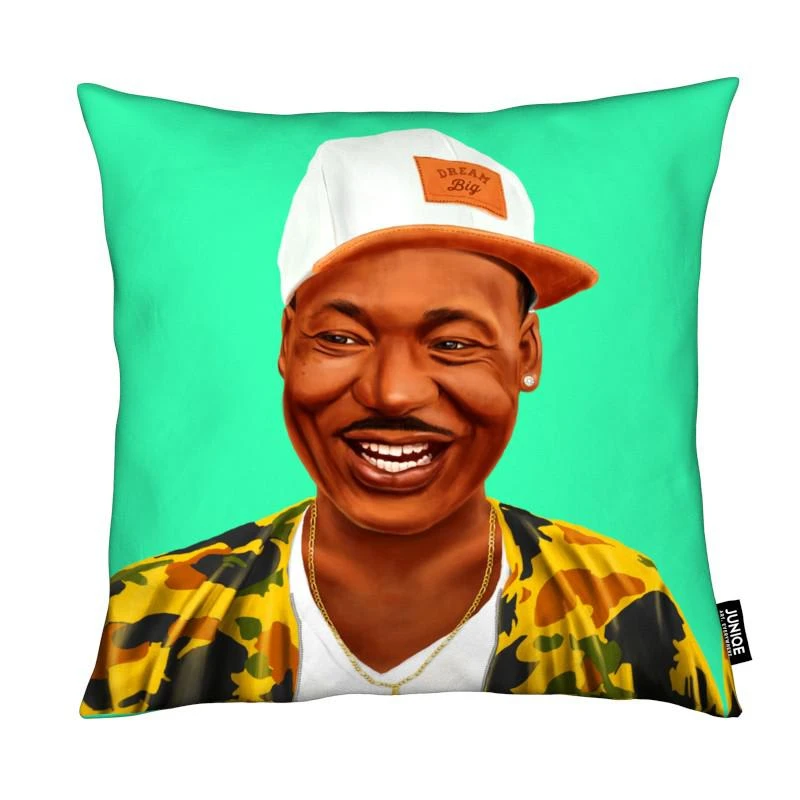 Juniqe Kissen "Martin Luther King" In Braun & Grün