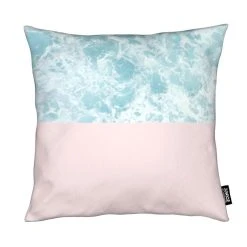 Juniqe Kissen "Pink On The Sea" In Blau & Rosa