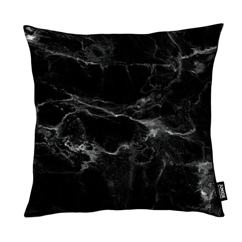 Juniqe Kissen "Schwarzer Marmor" In Schwarz & Weiß