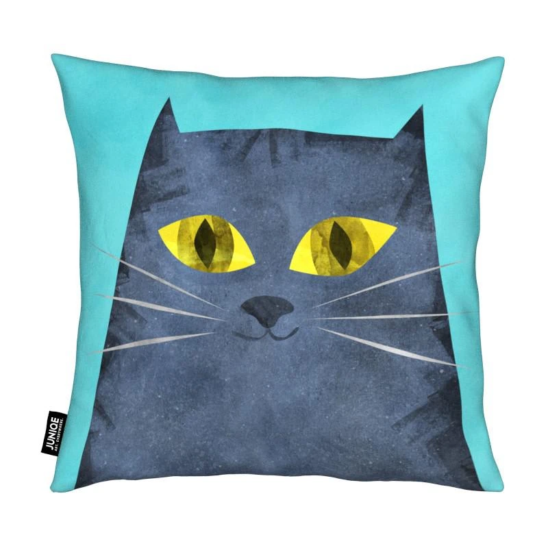 Juniqe Kissen "Tabby" In Blau & Türkis – Bild 2