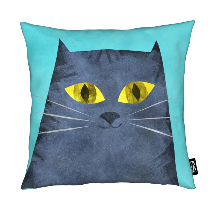 Juniqe Kissen "Tabby" In Blau & Türkis