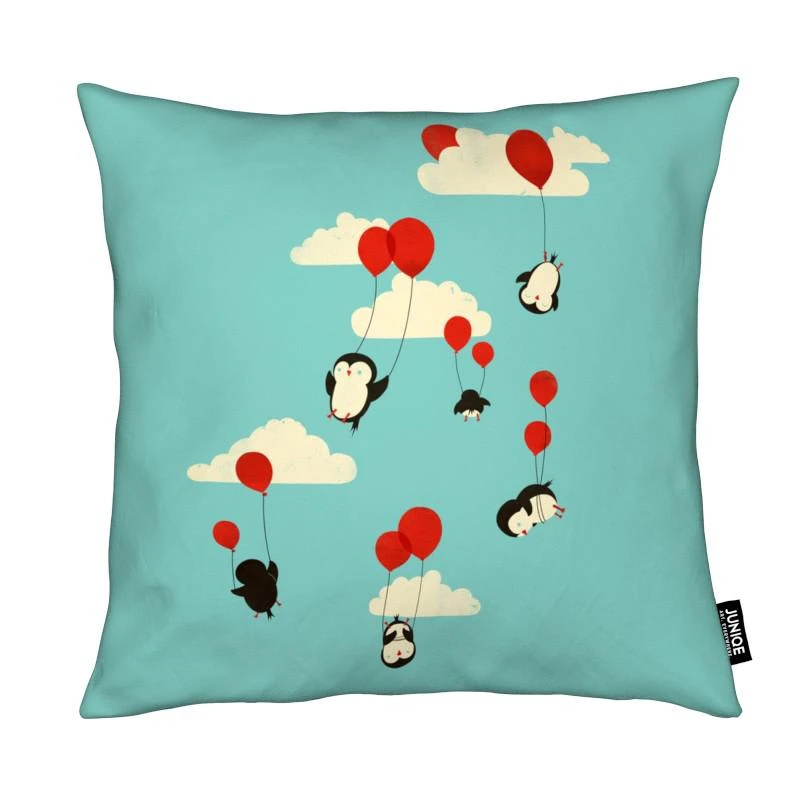 Juniqe Kissen "We Fly" In Blau & Rot