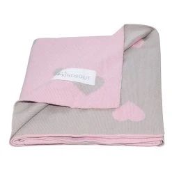 Kindsgut Kinderdecke "Herzen" In Grau/ Rosa - (L)100 X (B)80 Cm