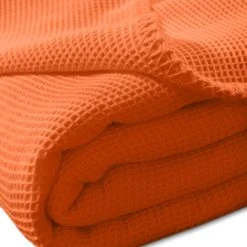 Kneer Wohndecke La Diva Waffelpique-Decke Qualität 91 In Orange