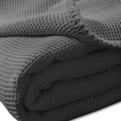 Kneer Wohndecke La Diva Waffelpique-Decke Qualität 91 In Schiefer