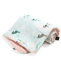 La Millou Wende-Wohndecke "Velvet" In Hellblau/ Rosa/ Bunt