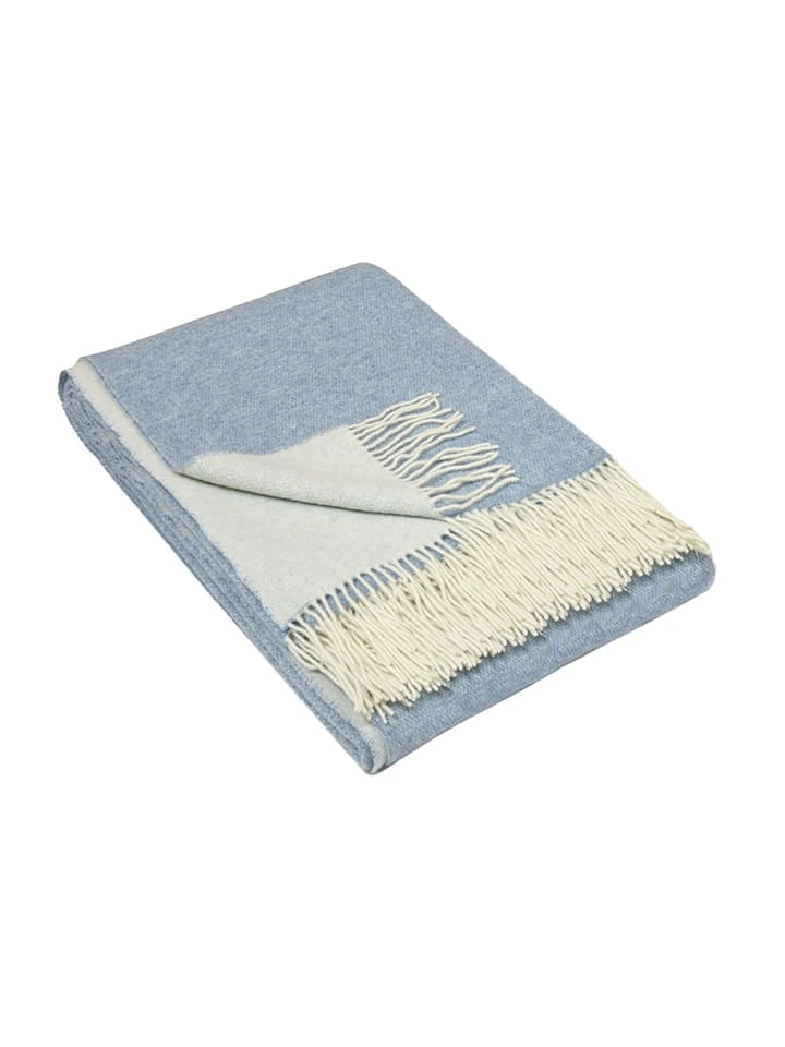 Lanzaretti Woll-Plaid In Hellblau