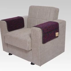 Linke Licardo Armlehnenschoner Mit Drei Taschen In Anthrazit