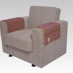 Linke Licardo Armlehnenschoner Mit Drei Taschen In Beige