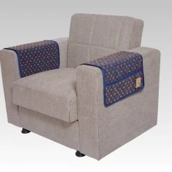 Linke Licardo Armlehnenschoner Mit Drei Taschen In Blau