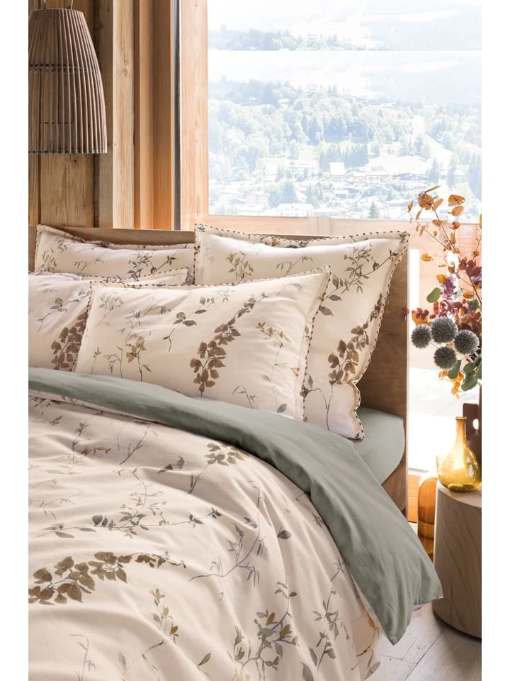 Linvosges Flanell-Bettbezug In Weiß/ Bunt