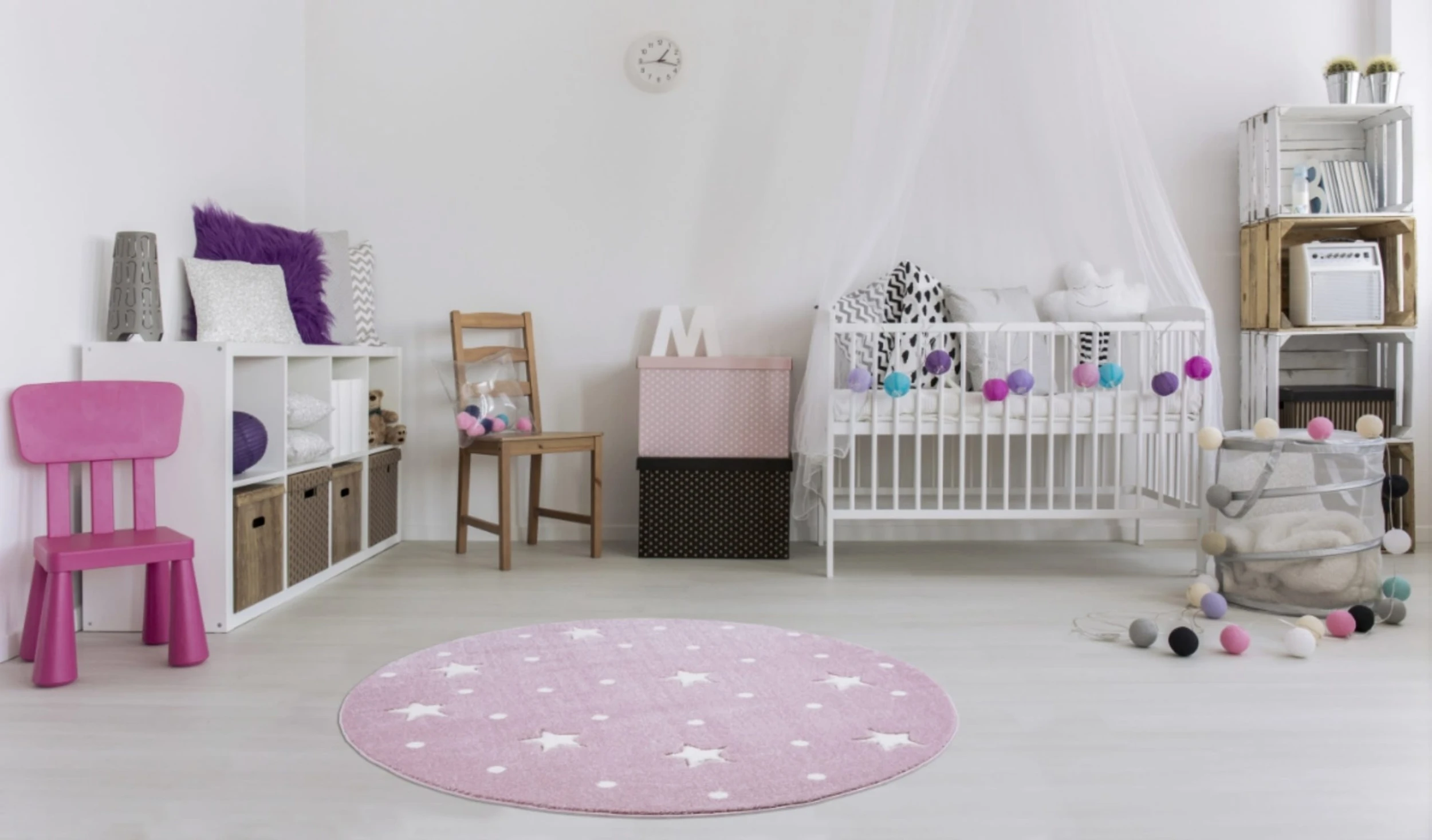 Livone Teppich HEAVEN Rosa/weiss Rund – Bild 2