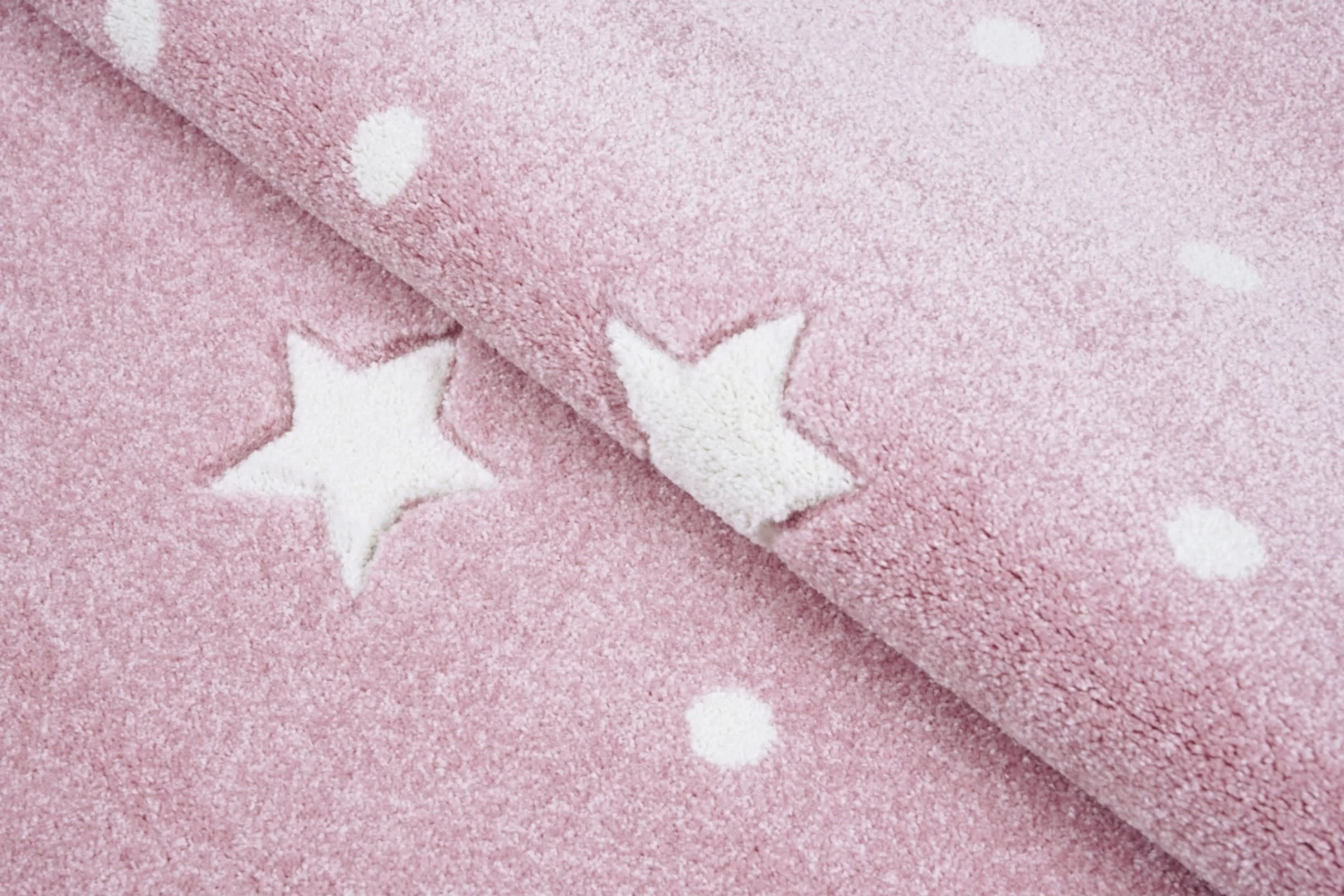 Livone Teppich HEAVEN Rosa/weiss Rund – Bild 3