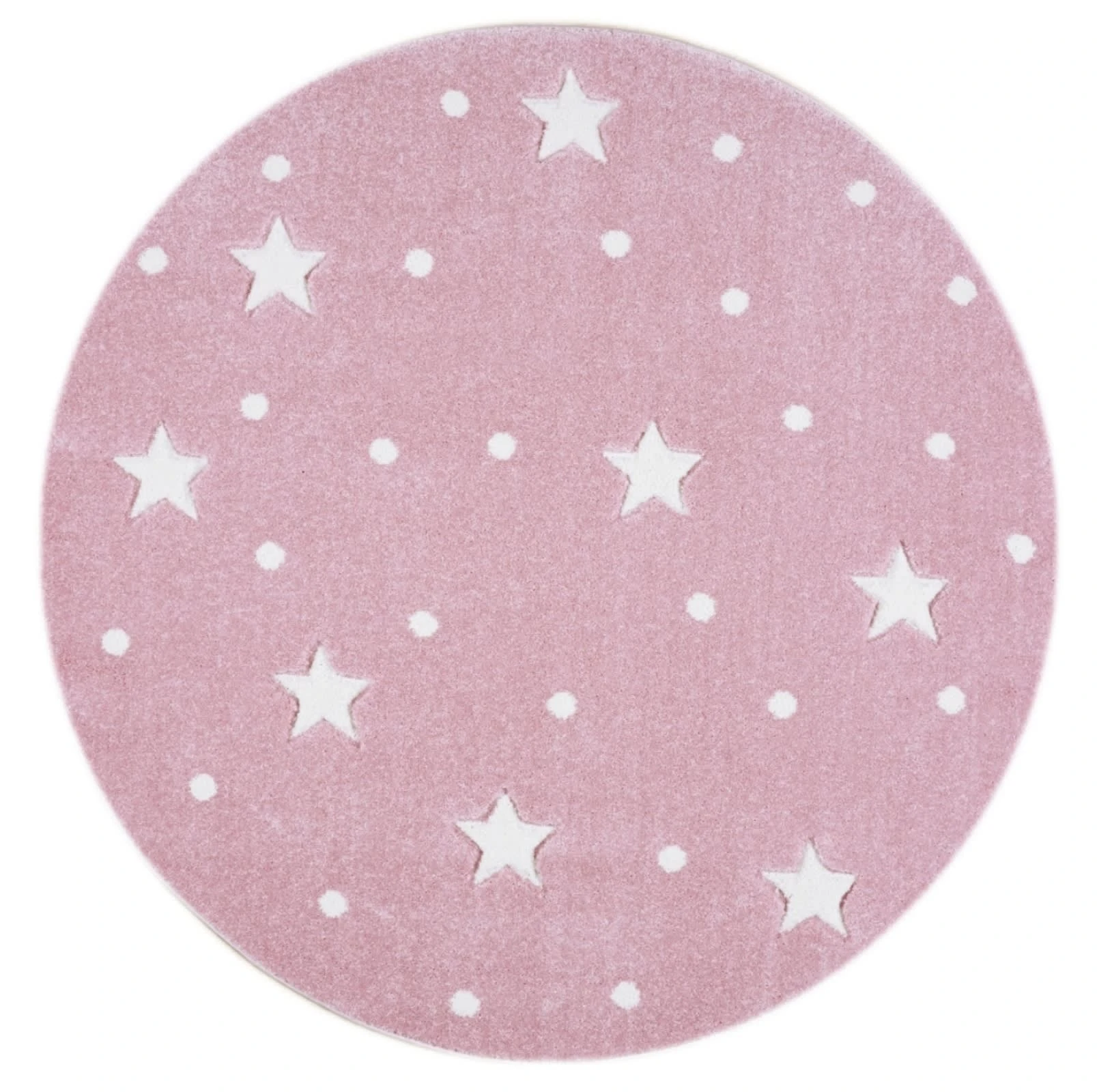 Livone Teppich HEAVEN Rosa/weiss Rund