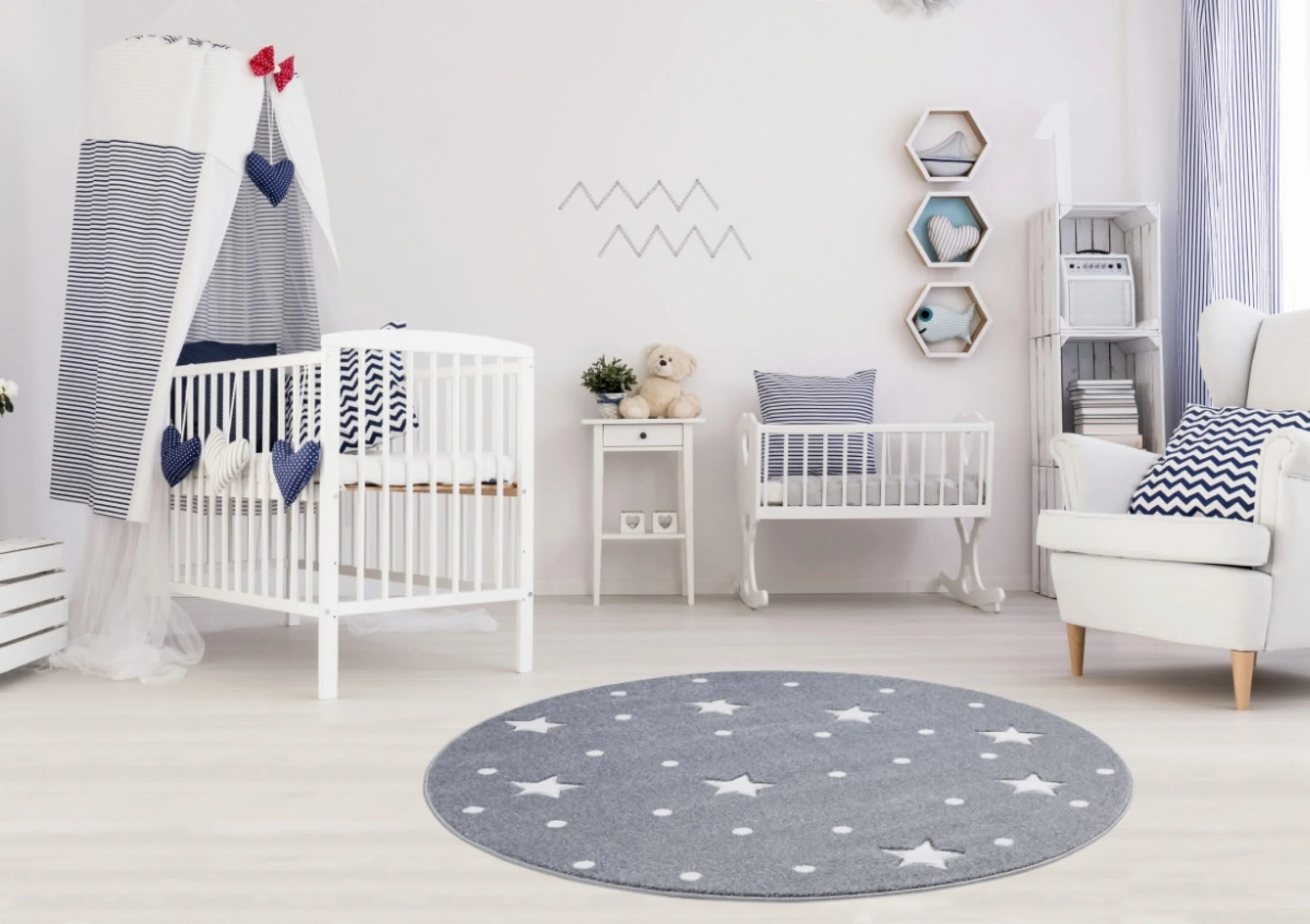 Livone Teppich HEAVEN Silbergrau/weiss Rund – Bild 2