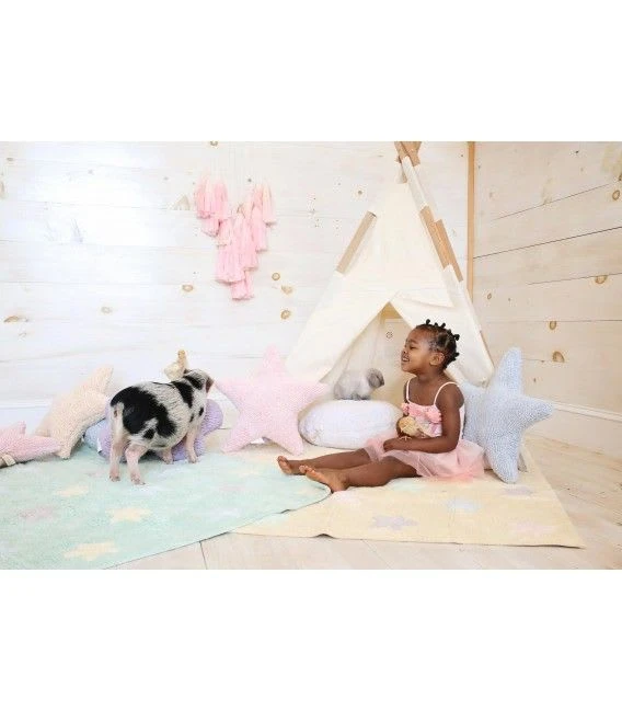 Lorena Canals Teppich "Tricolor Stars" In Mehrfarbig - 120x160 Cm – Bild 3