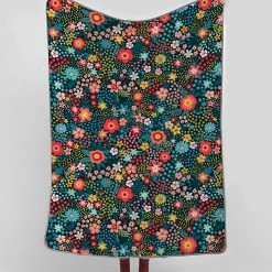 Madre Selva Kuscheldecke "Flower Blossom" In Bunt - (L)170 X (B)130 Cm