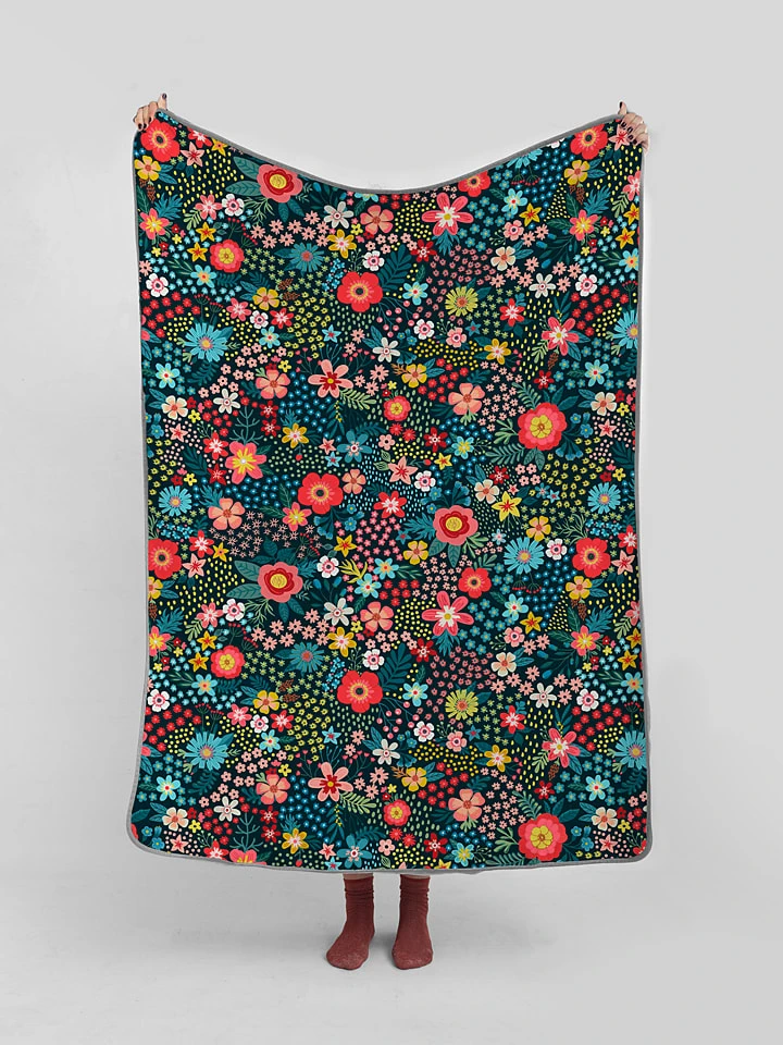 Madre Selva Kuscheldecke "Flower Blossom" In Bunt - (L)170 X (B)130 Cm