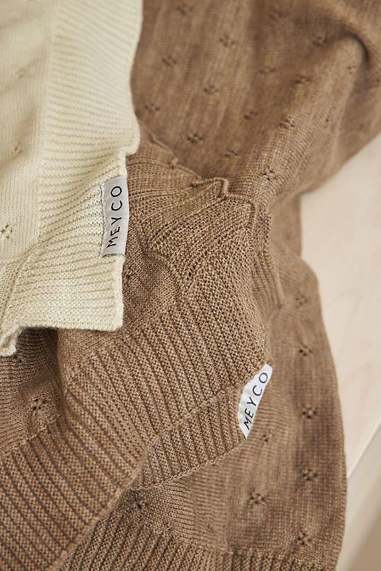 MEYCO Babydecke Klein Ajour Toffee Melange – Bild 7