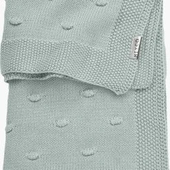 MEYCO Babydecke Wiegendecke Knots Gestrickt, Steingrün, 75 X 100 Cm