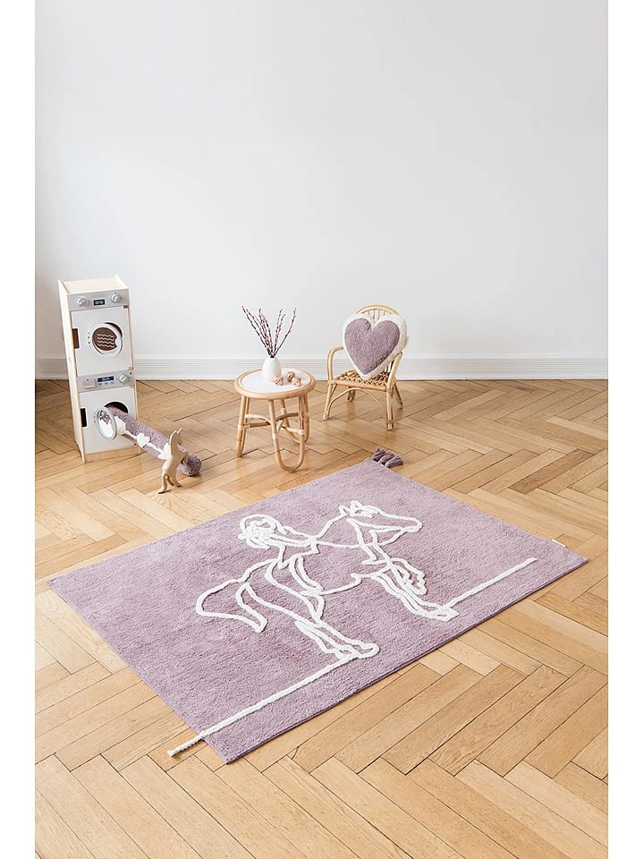 Minividuals Teppich "Mädchen Auf Pferd" In Rosa - (L)170 X (B)120 Cm – Bild 2