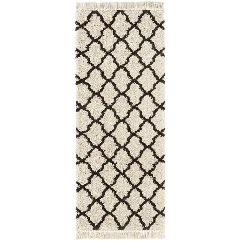 Mint Rugs Hochflor Teppich Fransen Pearl Creme Schwarz â Bild 5