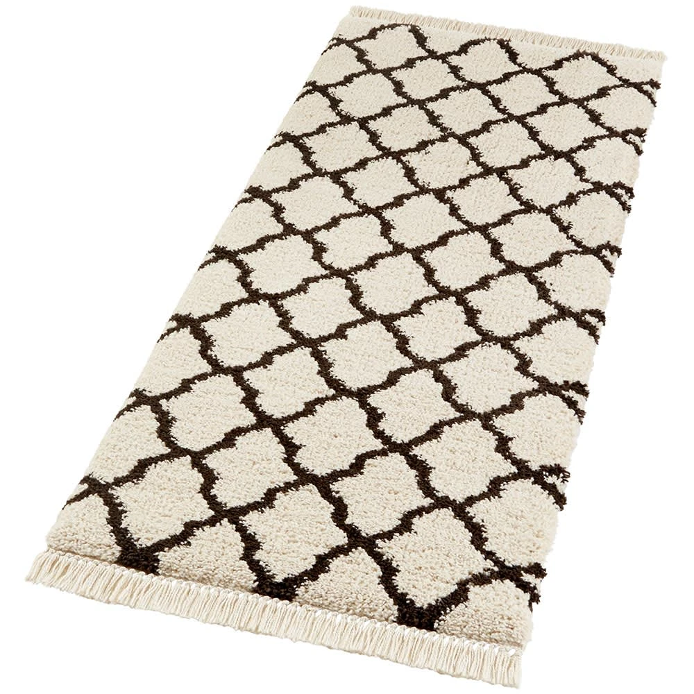 Mint Rugs Hochflor Teppich Fransen Pearl Creme Schwarz â Bild 6