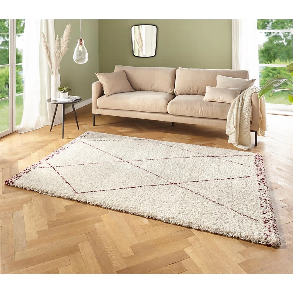 Mint Rugs Hochflor Teppich Roha Creme Beere – Bild 4