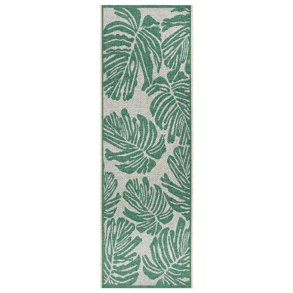 Northrugs In- & Outdoor Teppich Monstera Smaragdgrün Creme – Bild 2