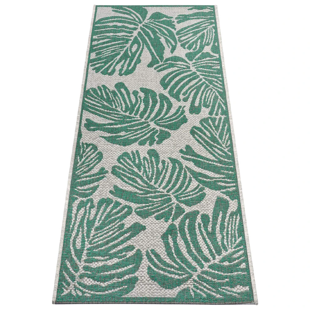 Northrugs In- & Outdoor Teppich Monstera Smaragdgrün Creme – Bild 5