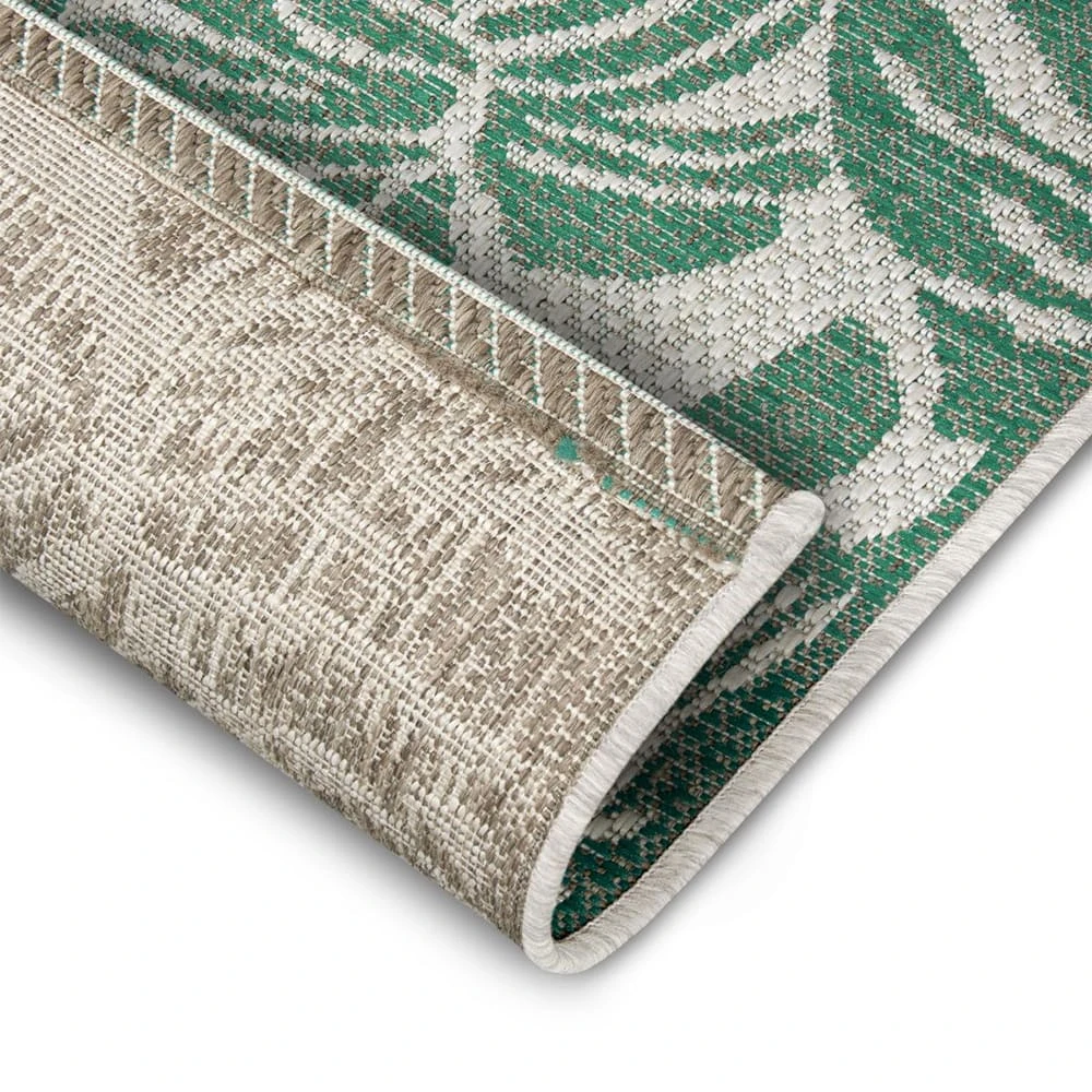 Northrugs In- & Outdoor Teppich Monstera Smaragdgrün Creme – Bild 7