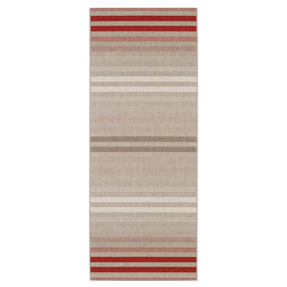 Northrugs In- & Outdoor Teppich Paros Rot Grau Creme – Bild 4