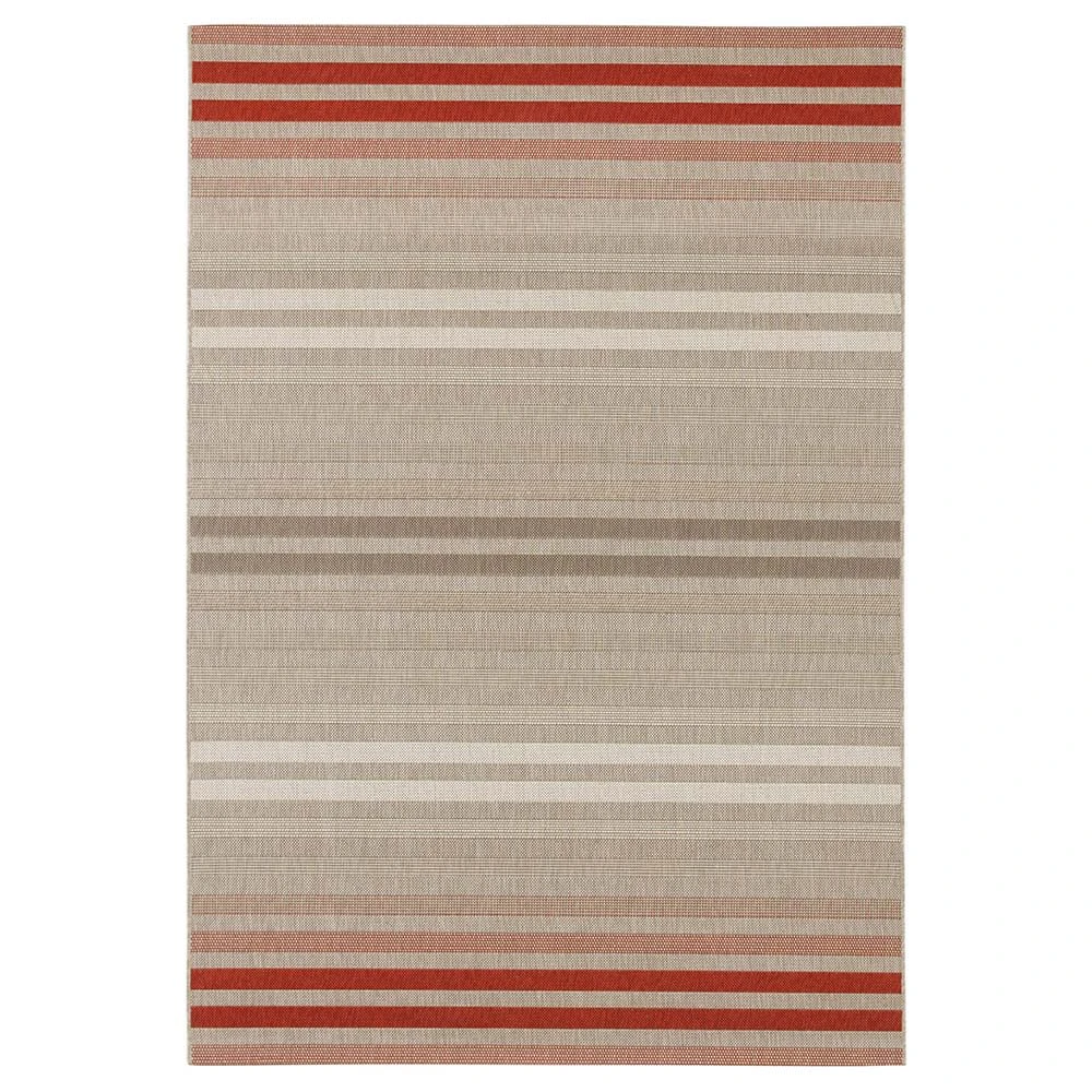 Northrugs In- & Outdoor Teppich Paros Rot Grau Creme