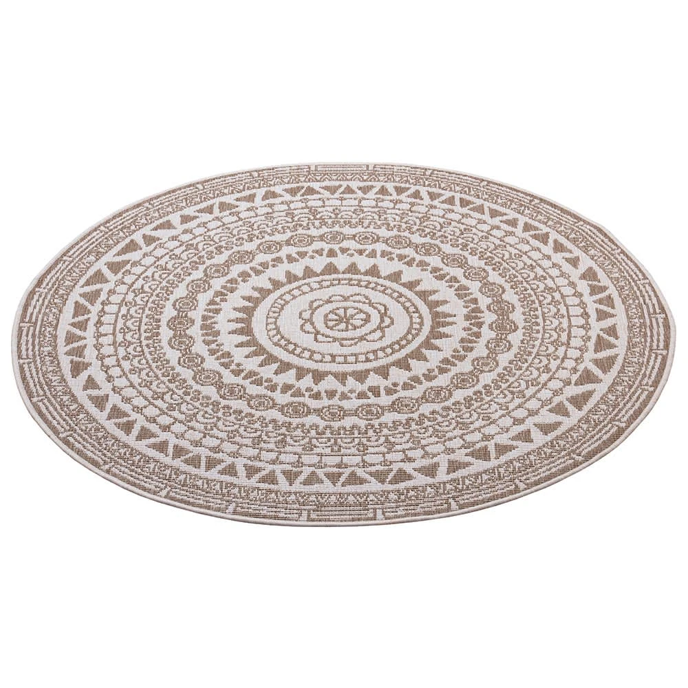Northrugs In- & Outdoor Wendeteppich Coron Beige Creme, Rund – Bild 3