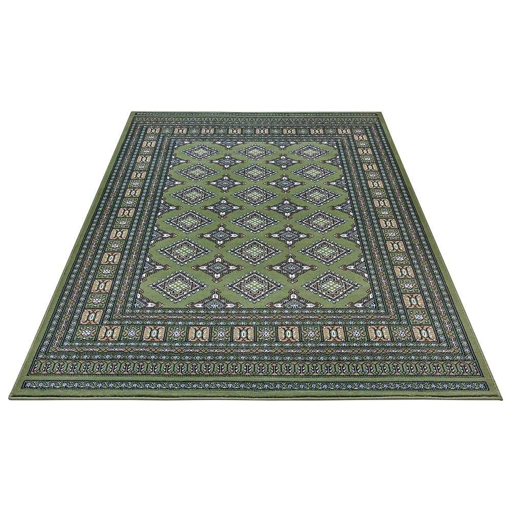 Nouristan Orientalischer Kurzflor Teppich Sao Grün – Bild 2