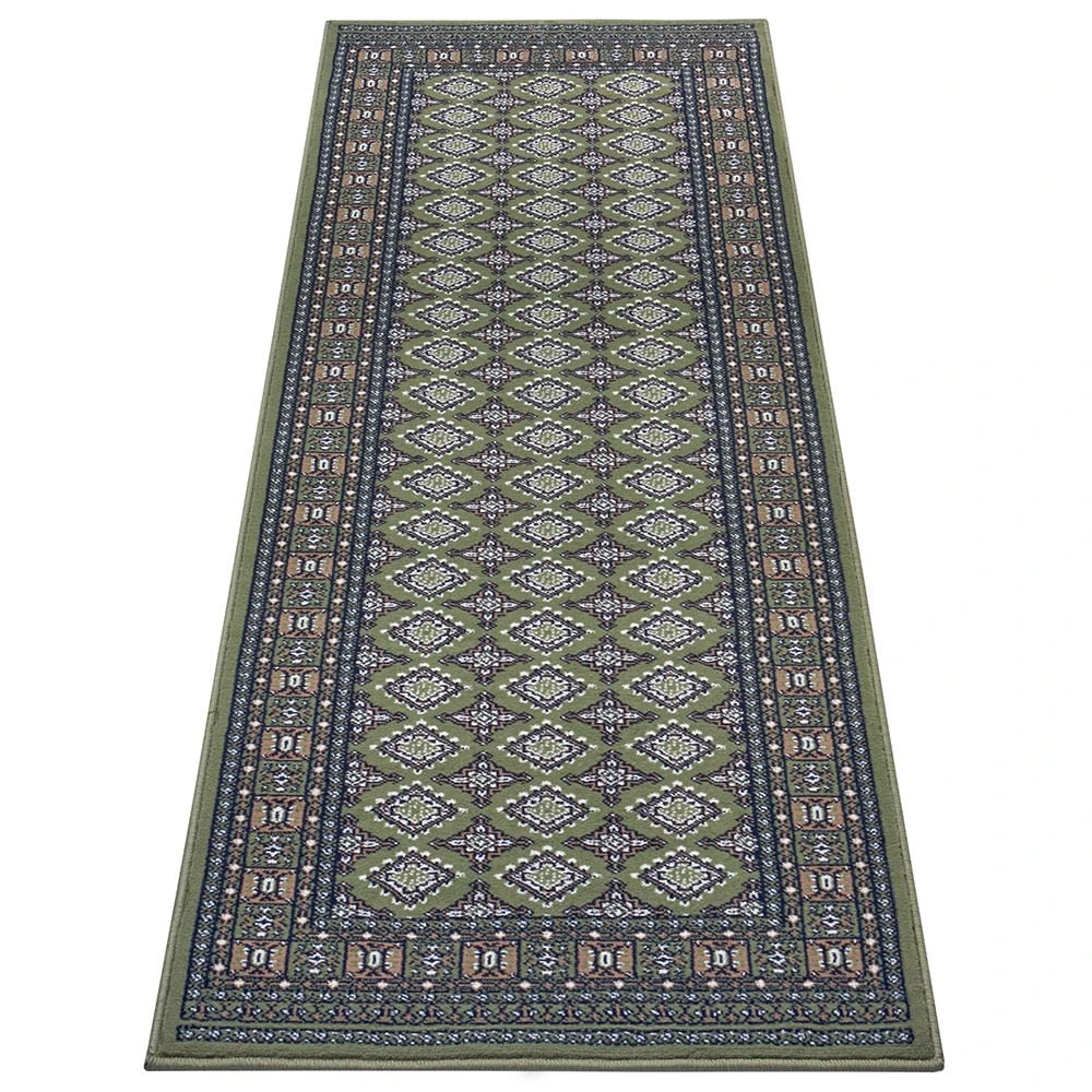 Nouristan Orientalischer Kurzflor Teppich Sao Grün – Bild 10