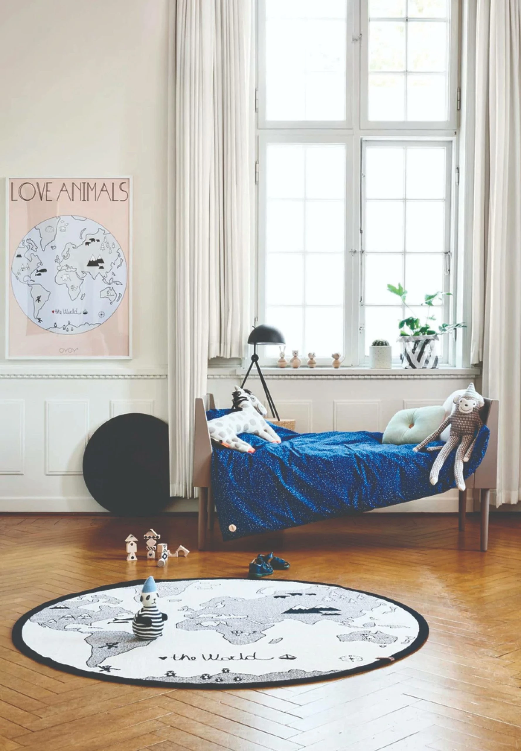 OYOY Teppich World Rug In Off-white Black – Bild 3