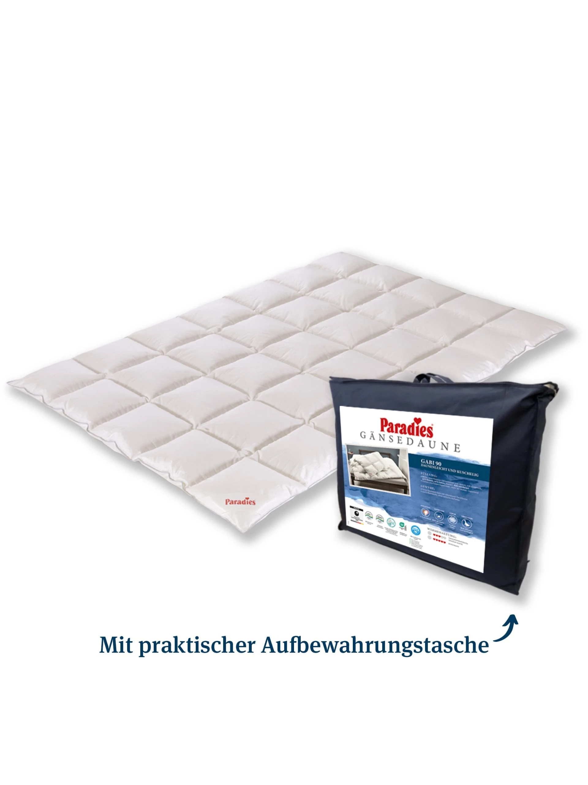 Paradies Ganzjahresbettdecke "Gabi 90" In Weiß – Bild 4