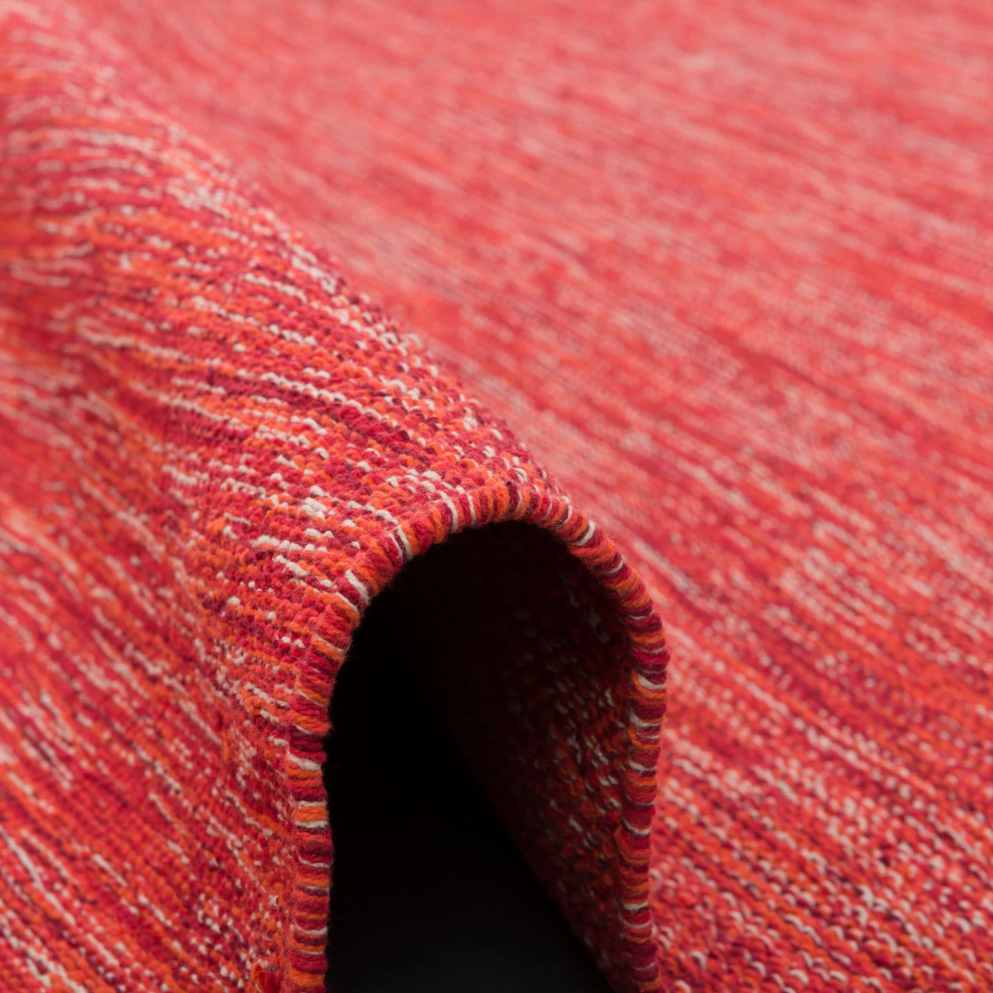 Pergamon Baumwolle Natur Kelim Teppich Easy Meliert In Rot – Bild 3