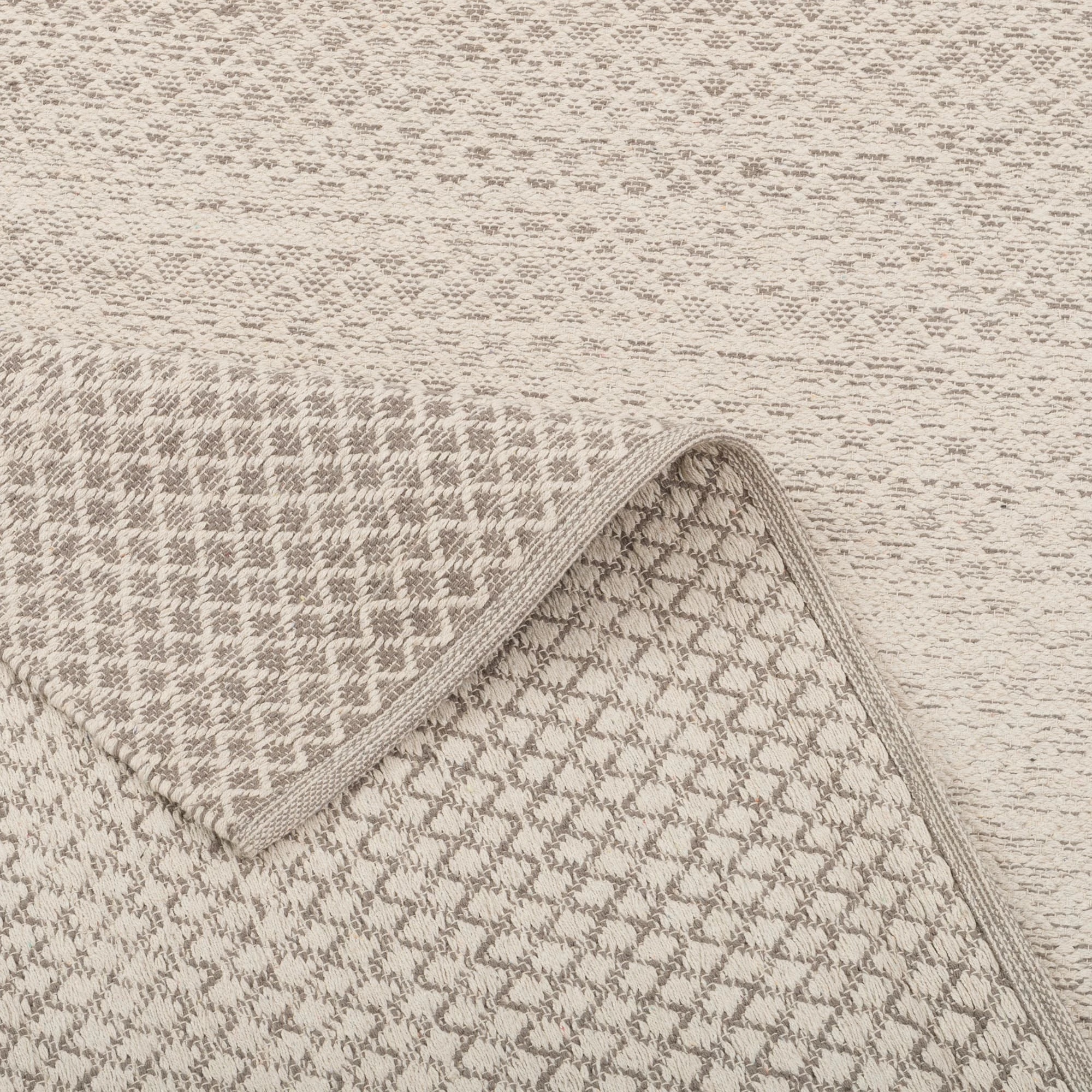 Pergamon Baumwolle Natur Kelim Teppich Sandy Meliert In Grijs – Bild 4