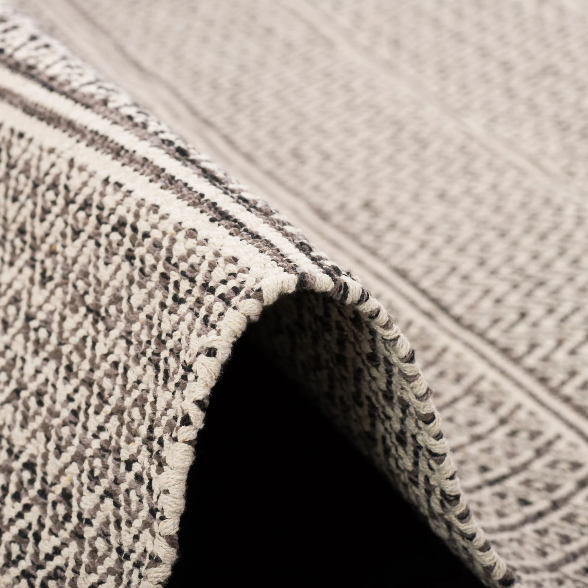 Pergamon Baumwolle Natur Kelim Teppich Sandy Stripes In Grijs – Bild 3