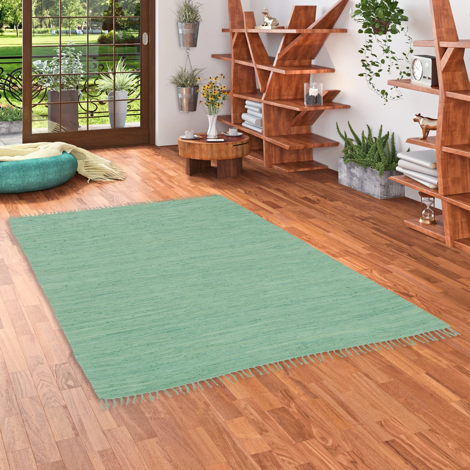 Pergamon Baumwolle Natur Teppich Jolly Cotton In Mint – Bild 5