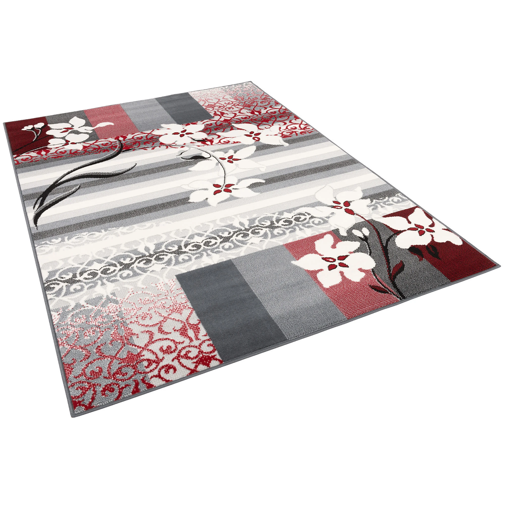 Pergamon Designer Teppich Samba Modern Blumen In Rot – Bild 2