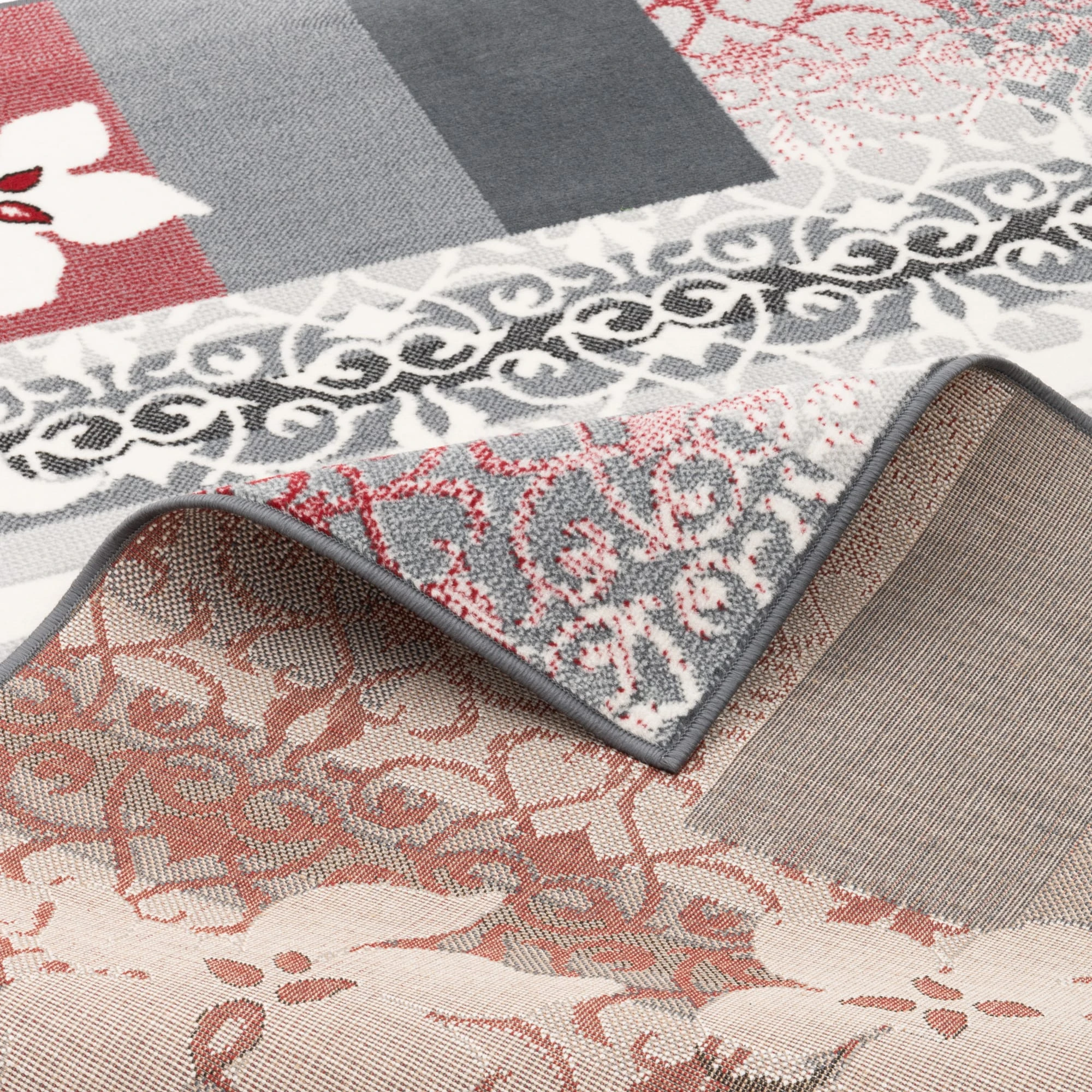 Pergamon Designer Teppich Samba Modern Blumen In Rot – Bild 4