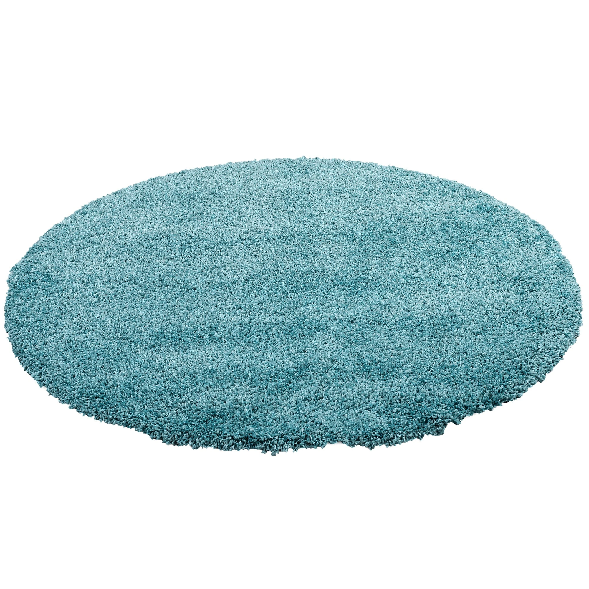 Pergamon Hochflor Langflor Shaggy Teppich Luxury Rund In Türkis – Bild 2