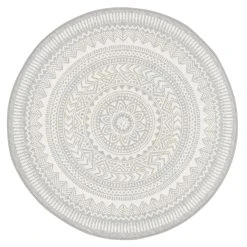 Pergamon In- Und Outdoor Teppich Carpetto Rund In Grijs