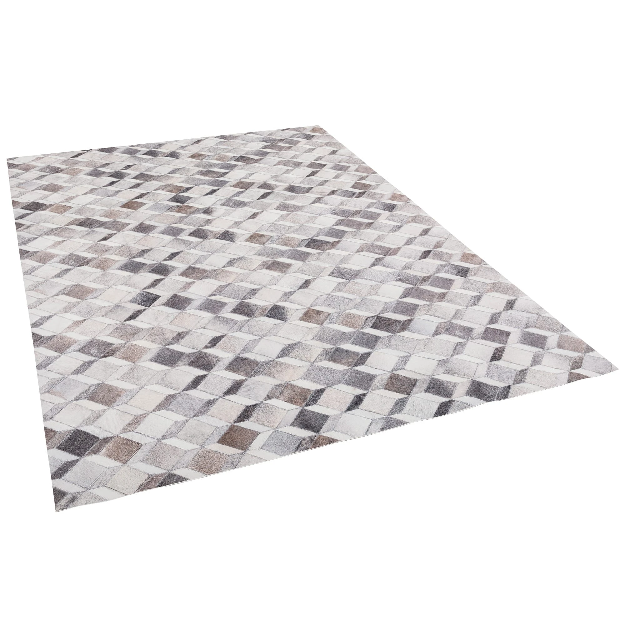Pergamon Kunstfaser Patchwork Tierfell 3D Optik In Grau Beige – Bild 2
