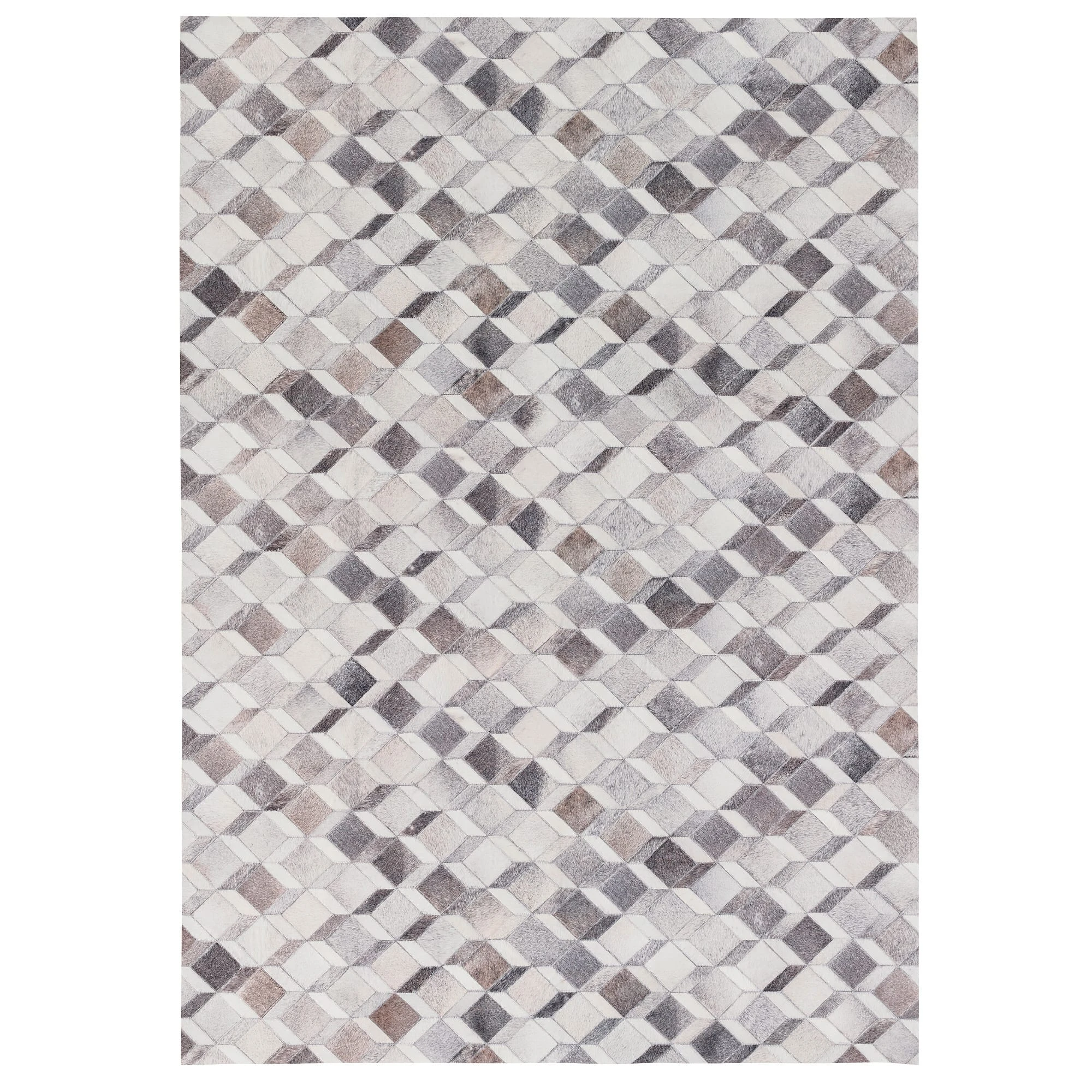 Pergamon Kunstfaser Patchwork Tierfell 3D Optik In Grau Beige